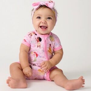 Little Sleepies Disney Princess Garden Shorty Zippy 2T New in Package